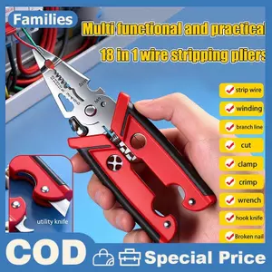 18 Trong 1 Đa Năng Dây Vũ Nữ Thoát Y Crimper Kìm Điện Dây Crimper Peeler Kìm Tiết Kiệm Lao Động Dây s