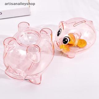 [ARTYY] Đồ chơi lợn trong suốt để làm quà tặng Đồng xu trẻ em Đạo cụ ngân hàng heo đất trong suốt Lợn nhựa Heo đất Đồng xu Tiền mặt Hộp tiết kiệm sưu tập BÁN HOT
