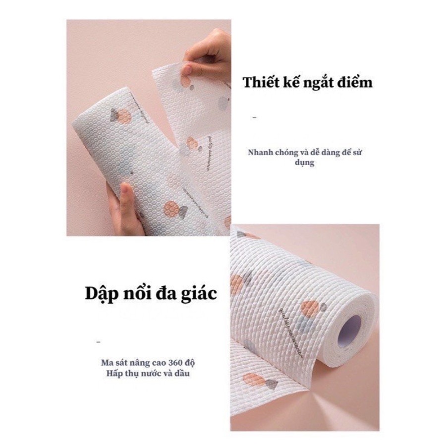 Cuộn 200 Khăn Giấy Vải Lau Đa Năng Có Thể Tái Sử Dụng HOMIE Khăn Lau Bếp, Lau Bát, Siêu Thấm Hút
