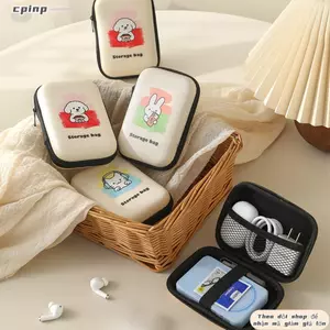 Túi đựng tai nghe dây kéo CPINCP, Túi lưu trữ kỹ thuật số đa chức năng Mini, Tai nghe tổ chức cáp chống sốc hoạt hình bảo vệ