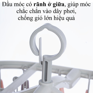 Móc dù chùm đa sắc nhựa VIỆT NHẬT - Tròn, vuông - 12, 18, 24 kẹp - Quần áo bé, vớ, đồ lót 2797/8/9/0