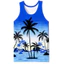 Áo tăng nam Palm Tree 3D, Áo Vest đi biển mùa hè nhiệt đới, Áo thun tập thể dục Hawaii không tay thoáng khí mềm mại