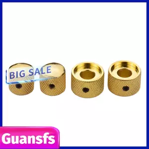 Guansfs 2 Bộ Núm điều khiển đồng tâm kép Điều khiển âm lượng hòa trộn dạng vòm xếp chồng lên nhau cho Guitar điện và Bass (Đen)