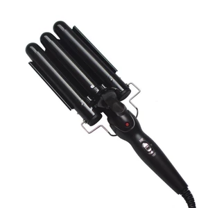 Ống cuộn trứng tự động 22mm Máy uốn tóc ba ống Máy uốn tóc gợn nước Làm tóc sóng lớn Dụng cụ uốn tóc bằng điện Nẹp có sẵn UEOG
