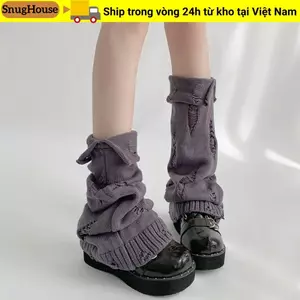 SNUGHOUSE Dệt Kim Chân Ấm Tất, Co Giãn Giày Bốt Bé Gái, Bông Tai Kẹp Cosplay Nhật Bản Đa Năng Chân Có