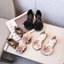 Giày sandal bé gái đính hoa nổi - Giày công chúa phong cách La Mã, quai hậu điệu đà, đi biển đi chơi