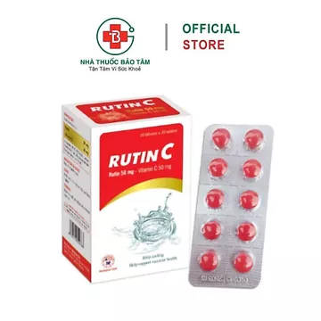 RUTIN C Hỗ trợ ngăn chảy máu chân răng, thanh nhiệt, tăng độ bền thành mạch - Hộp 100 viên nén