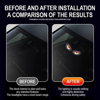Năng Lượng Mặt Trời Demon 's Eye Car Năng Động Mắt Đèn LED Nhấp Nháy Di Chuyển Mắt Đèn Ô Tô Không Cần Dây