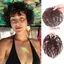 DARON Head Top Tóc Giả Khối Thay Thế Natual Fluffy Bangs Toupes Kẹp Trong Phần Mở Rộng Tóc Bao Tóc Trắng Sợi Nhiệt Độ Cao Giả Topper Bộ Tóc Giả