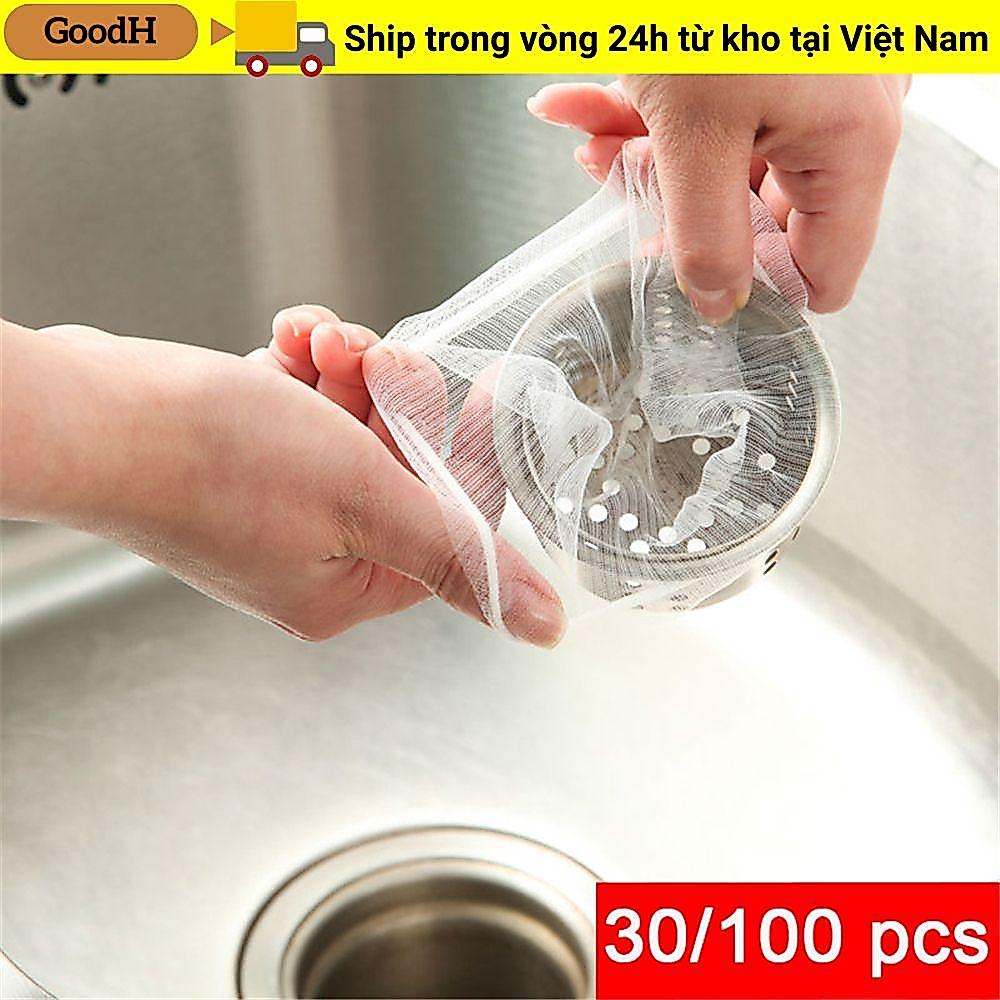 GOODH 30 / 100 Chiếc Ống Thoát Nước Nhà Bếp Dùng Một Lần Túi Đựng Rác Dư Lượng