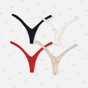 Quần Đùi Nữ PYCOU, Được Trang Bị Quần Lót Thông Màu Trơn Tinh Tế, Thoáng Khí Sáng Tạo Deep V Nhìn Thoải Mái Eo Thấp Bikini Tất Cả Các Mùa