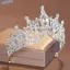 Bluelover Tinh Tế Dazzling Baroque Cưới Pha Lê Cô Dâu Vương Miện Tiaras Tóc Trang Sức Phụ Kiện Nữ Kim Cương Giả Mũ Mới