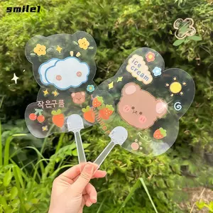 SMILE 6 Chiếc Quạt Graffiti, Quạt Cầm Tay Trong Suốt Làm Dày Bằng Nhựa, Sáng Tạo DIY Doodle Trống Trong Suốt DIY Trống Quạt Trống Dự Án Thủ Công