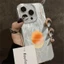 Trung Cổ Retro Cupid Angel Sun Moon Vỏ Cho IPhone 17 16 Pro Max 17 Air 15 14 13 12 11 Pro Max X XS XR 16e Vỏ Điện Thoại Di Động Matte Họa Tiết Lông Vũ Cứng Chống Sốc Laser Bạc