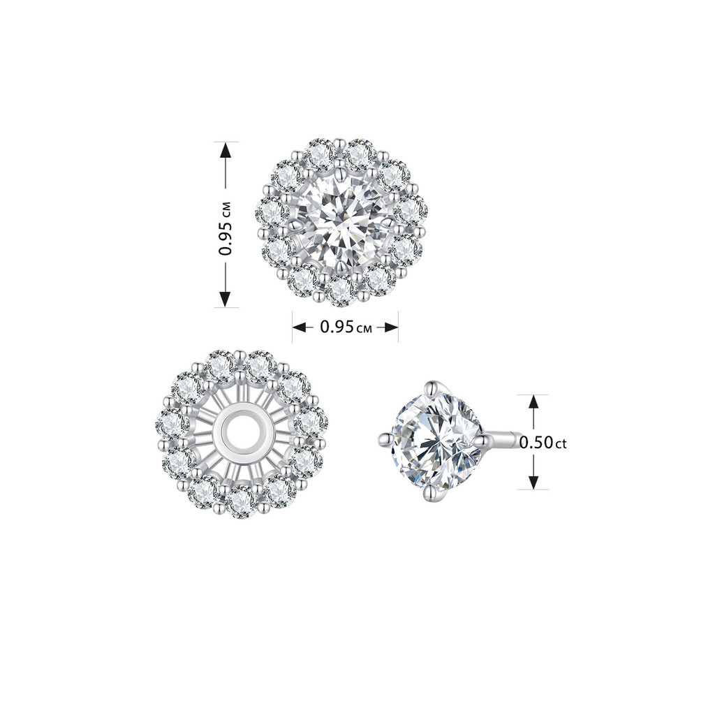 Bamoer Bông Tai bạc 925 0.5 ct vvs1 Cao Cấp Thời Trang Cho Nữ MSE010