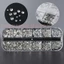 12 Ngăn Bạc Flatback Kim Cương Giả Kích Thước Hỗn Hợp Acrylic Móng Tay Nghệ Thuật Trang Trí Cho DIY Và Salon Sử Dụng
