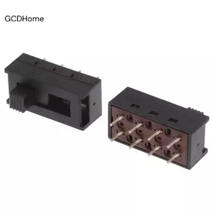GCDHome 2 Cái DSE-2310 Mũi Nhọn 8 Chân 3 Tập Tin 10A250V Chuyển Đổi Công Tắc Trượt Công Tắc Máy Sấy Tóc HOT