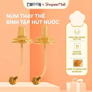 Núm tập hút thay thế cho bình tritan Emoon silicone mềm mại, thiết kế van chống sặc thông minh