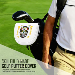 Mới Hình Bán Nguyệt Câu Lạc Bộ Golf Bao Đa Năng Trắng Đầu Lâu Putter Mạnh Từ Tính Nắp Bảo Vệ