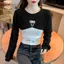 Không Đều Cao Cấp Ngắn Phong Cách Hot Girl Áo Nữ Đi Học Trở Lại Trường Mặc Mùa Xuân Mỏng Phong Cách Bên Trong Áo Hai Mảnh Phù Hợp Với