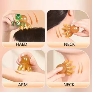Máy mát xa đầu bạch tuộc bằng nhựa Meridian Cạo Bàn chải massage da đầu Châm cứu SPA Gua Sha Health Dụng cụ massage sâu [mới]