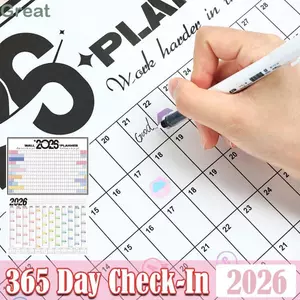 Bảng kế hoạch lịch TUYỆT VỜI 2026, Bảng kế hoạch nhãn dán lịch trình Lịch treo tường mục tiêu, Tấm lập kế hoạch lớn 365 ngày bền bỉ Đồ dùng văn phòng