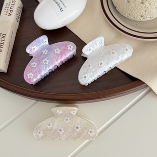 Kovoi / Phong Cách Nhẹ Nhàng Hoa Cúc Lấy Kẹp Lớn Acetate Kim Cương Giả Cá Mập Kẹp Cô Gái Đầu Sau Tóc Dụng Cụ Tiện Dụng