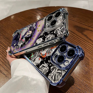 Ốp Điện Thoại Samsung Galaxy A12 A22 A02 A02S A52 A52S A32 A50S A50S A21S A51 A31 A10S Cool Anime Demon Slayer Túi Khí Hoạt Hình Sang Trọng Mềm Mại Chống Rơi Trong Suốt