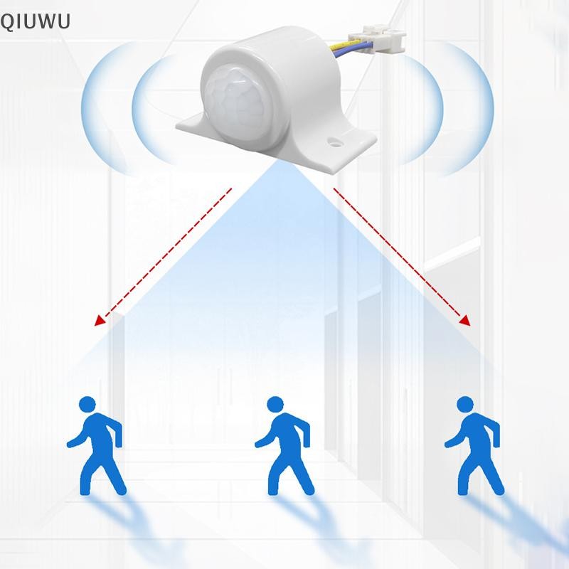 Công tắc cảm biến QIUWU PIR Máy dò chuyển động Công tắc đèn cảm ứng hồng ngoại hồng ngoại 220V 110V cho đèn LED Đèn chiếu sáng huỳnh quang.