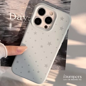 ibumpers Ốp Điện Thoại iPhone Hàn Quốc Tươi Sáng Màu Xám Họa Tiết Ngôi Sao Cho IPhone 16 15 14 12 13 11 Pro Max IP 7 8 Plus X XS XR Ốp Lưng Silicon Lỏng Mềm