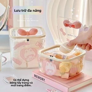 Để Bàn Trong Suốt Di Động Hộp Bảo Quản Kẹp Tóc Phụ Kiện Tóc Trong Suốt Chống Thấm Nước Chống Bụi Trẻ Em Hộp Bảo Quản Dung Tích Lớn Có Nắp