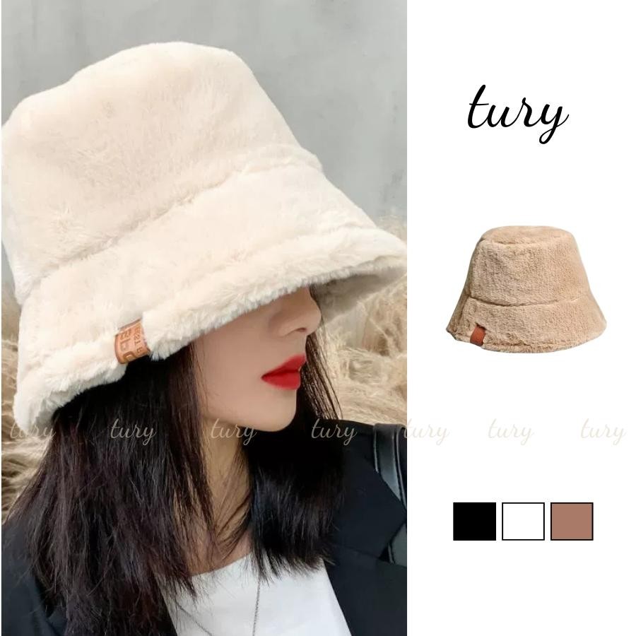 Nón Len Unisex Nam Nữ - Tury - Mũ Bucket Lông Cừu Sọc Thời Trang Thu Đông Ấm Áp - NL009