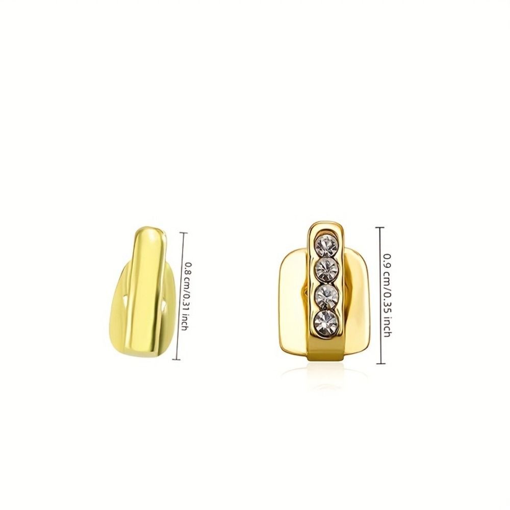 HYCEO 3 Cái Grillz, Lưới tản nhiệt răng Hip Hop bằng kim cương giả rỗng, Trang sức răng Zircon sáng bóng Tiệc Cosplay