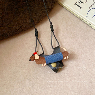 Dây sáp da Dachshund sang trọng, phù hợp làm phụ kiện vòng cổ hoặc dây chuyền cho áo len