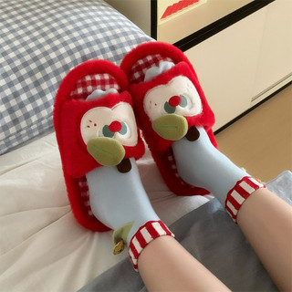 XIXITIAO Dép Cotton Dễ Thương Thu Đông Ấm Áp Nữ Sinh Ký Túc Xá Thường Ngày