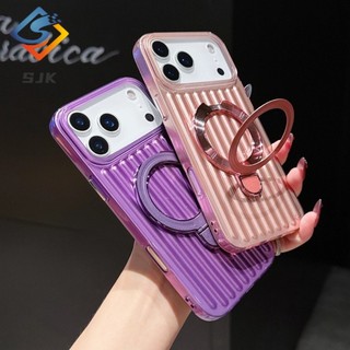 [Pha lê sáng bóng] Ốp điện thoại giá đỡ gấp vô hình cho IPhone 17 Pro Max 17 Air 11 12 13 14 15 16 Pro Max Plus Vỏ chống sốc từ tính Acrylic cứng