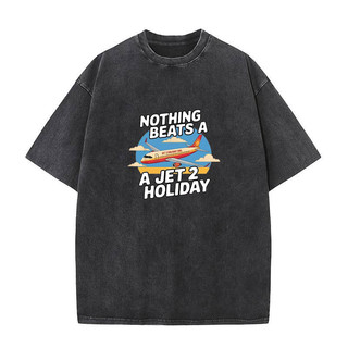 Nothing Beats a Jet 2 Ngày Lễ Vui Vẻ Áo nam Nữ Bông Tai Kẹp Hiphop Dạo Phố Rửa Vintage Cotton Áo Sơ Mi Tay Ngắn Áo P373