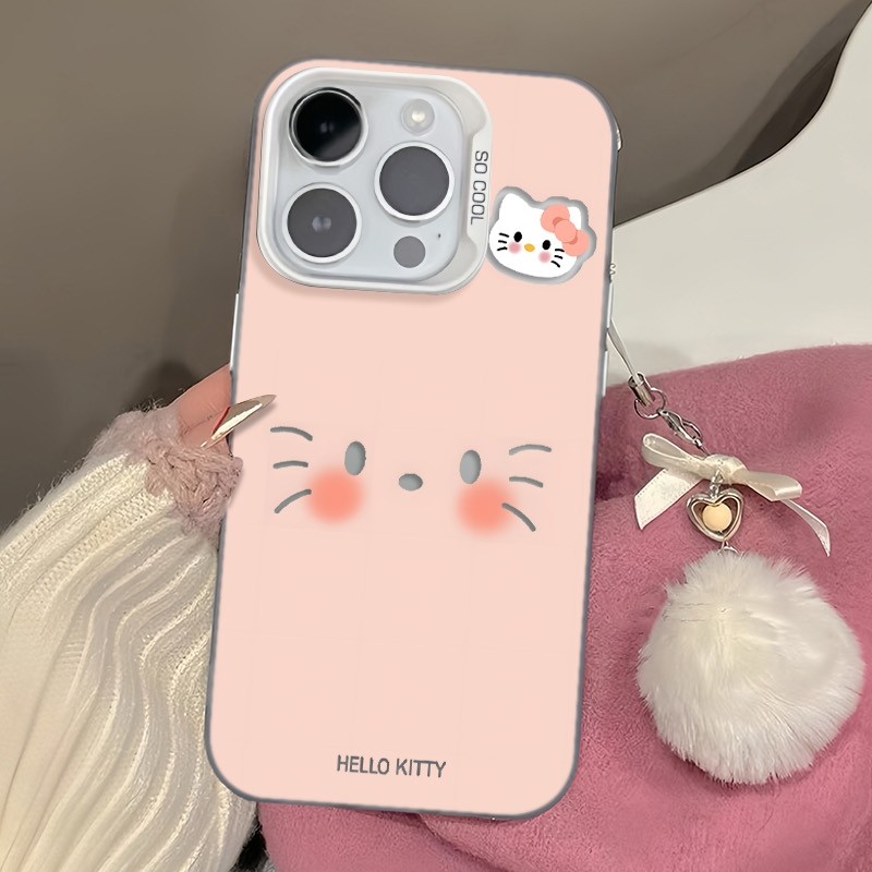 Ốp Lưng iPhone Hình Hello Kitty Tông Hồng - Tương Thích 16/15/14/13/12/11 Pro Max, XS Max, X