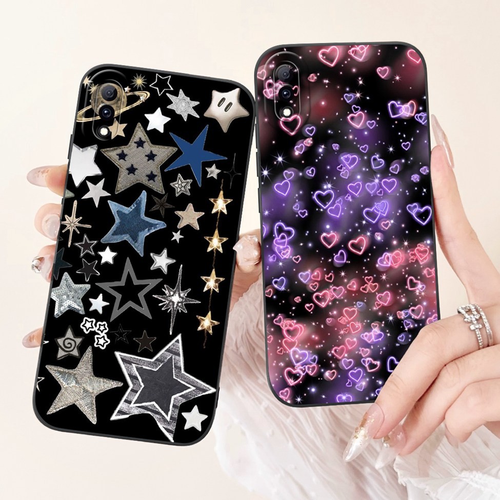 Vivo Y97 Ốp Lưng V1813A Silicon Mèo Dễ Thương Thời Trang Bướm Hoa Yêu Sơn Bao Y97 Vivo Ốp Lưng Điện Thoại V18183T