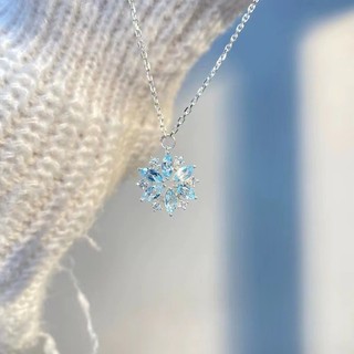 Mặt Dây Chuyền Bông Tuyết Với Topaz Và Aquamarine - Trang Sức Nữ Đẹp Mắt
