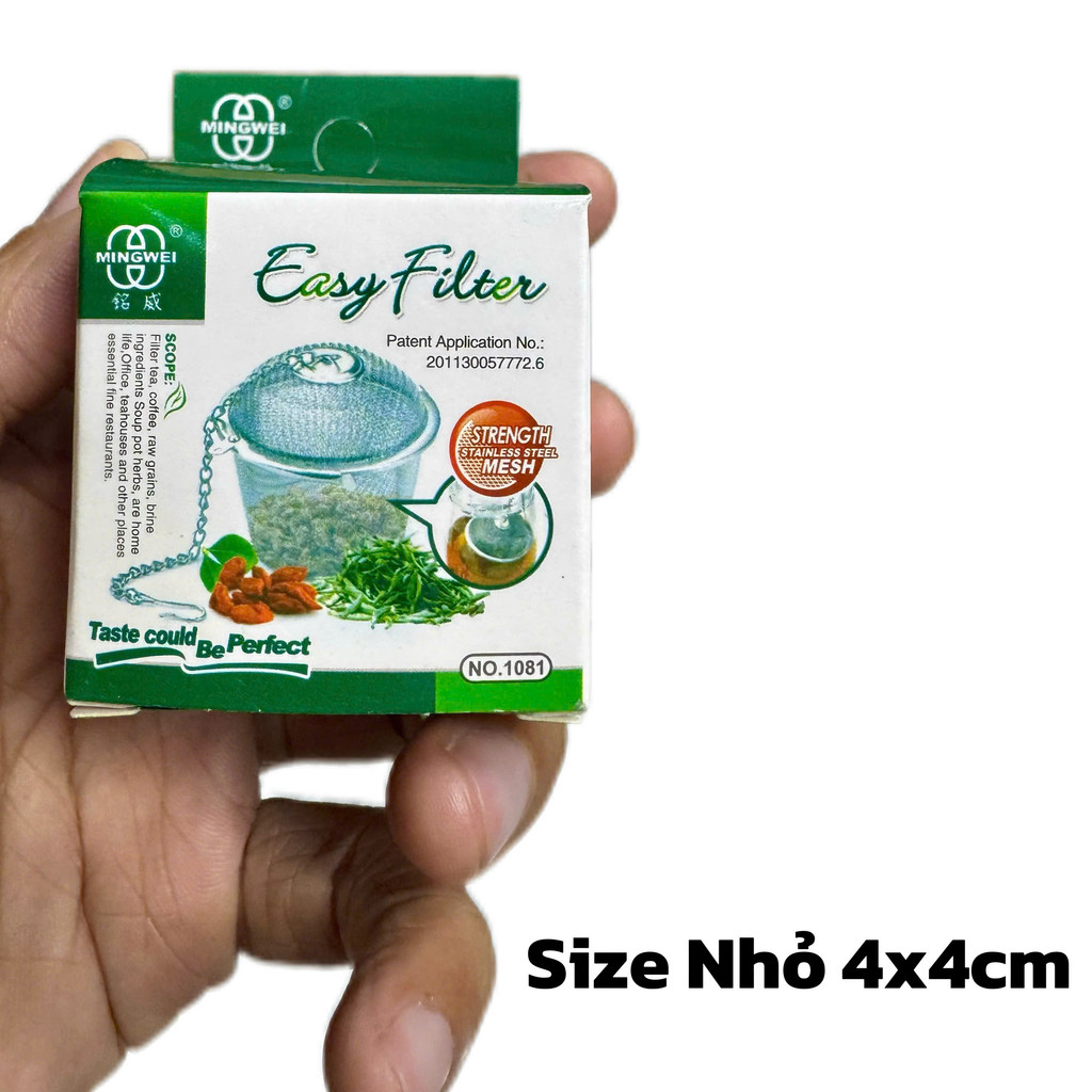 Rổ Inox Tròn Nổi Chứa Trùng Chỉ Cho Cá Ăn, Lọc Trà, Lọc Gia Vị Có Nắp, Móc Treo