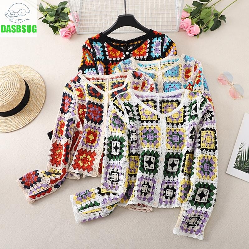DASBSUG Cardigan Len Móc Đan Nhiều Màu Sắc Cho Nữ, Phù Hợp Đi Biển Ngày Lễ