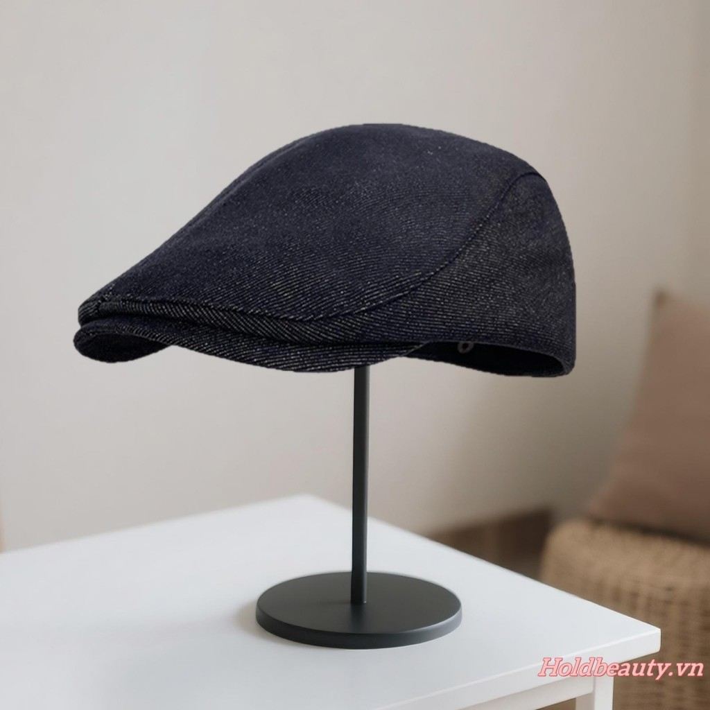 Mũ cối cổ điển Ivy Style - Denim vintage, kiểu Newsboy, phù hợp thu đông