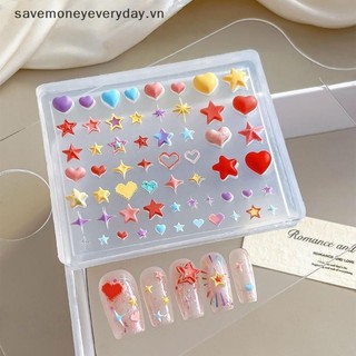 [savemoneyeveryday] Sáng Tạo 3D Heart Star Pentagram Khuôn Làm Móng Tay Silicon DIY Trang Trí Móng Tay Nghệ Thuật Trong Suốt Mẫu Làm Móng Tay Cho Móng Tay Charm [vn]