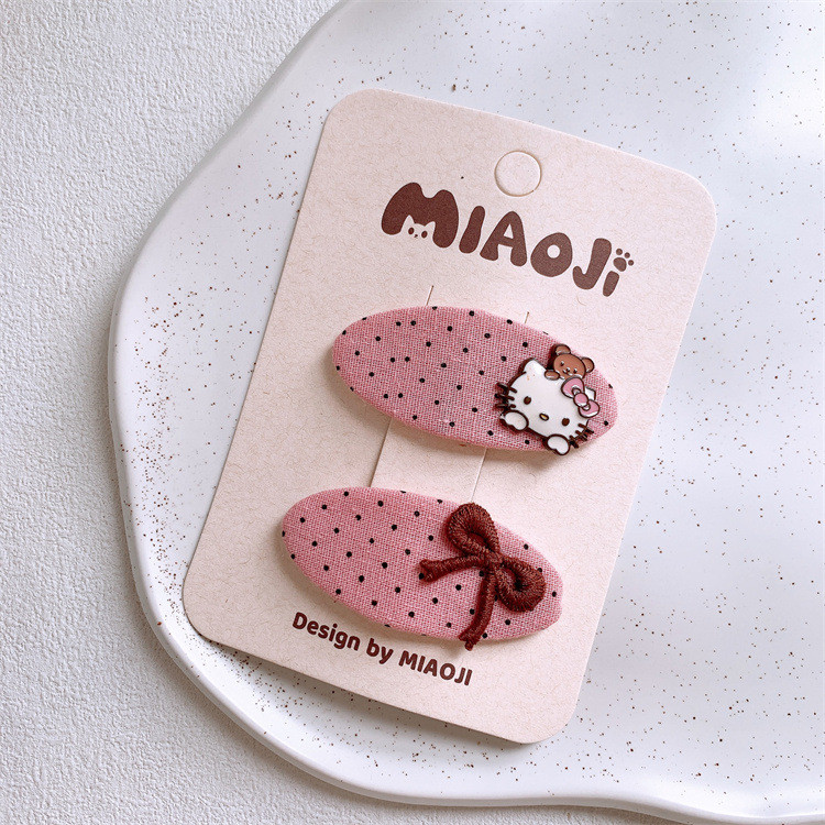 Cô Gái Dễ Thương Nổ Kẹp Tóc Mèo Kitty Màu Hồng Kẹp Tóc