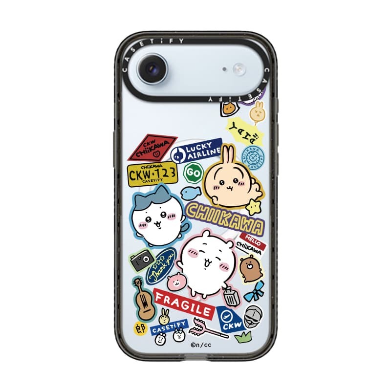 CASECASE X Chiikawa Hành Lý Miếng Dán Ốp Lưng Đen Trong Suốt Cứng Hút Từ Tính Tác Động Cho Apple IPhone 12 13 14 15 16 17 Pro Max Air Plus Có Hộp
