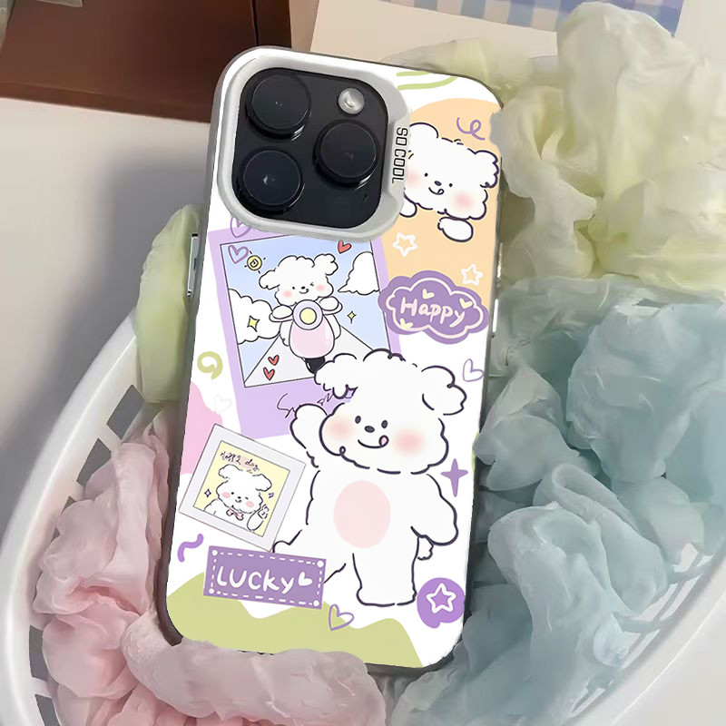Ốp Lưng iPhone Hình Cún Con Đạp Xe Vui Nhộn - Tương Thích 16/15/14/13/12/11 Pro Max, XS Max, X