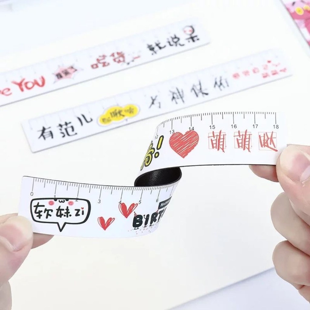 Set 4 cây Thước dẻo 18cm họa tiết Kawaii dễ thương