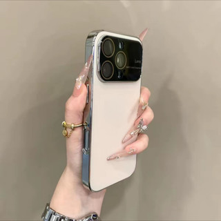Ốp điện thoại di động cửa sổ lớn mờ mạ cao cấp cho iPhone17 16 15 14 13 Pro Max bảo vệ camera chống sốc chống rơi mặt sau cứng