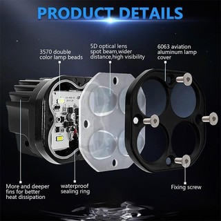 Đèn Trợ Sáng Xe Máy L6 – 6 Mắt LED Siêu Sáng, Bền Bỉ, Chống Nước IP68
